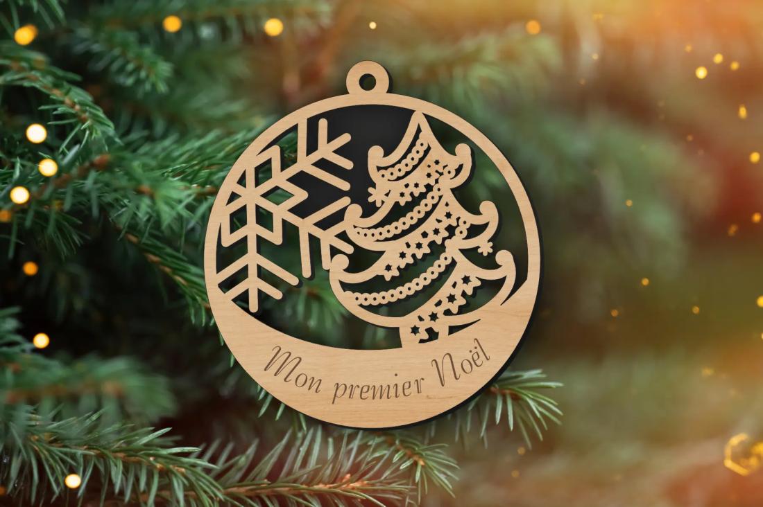 Boule de Noël - sapin flocon