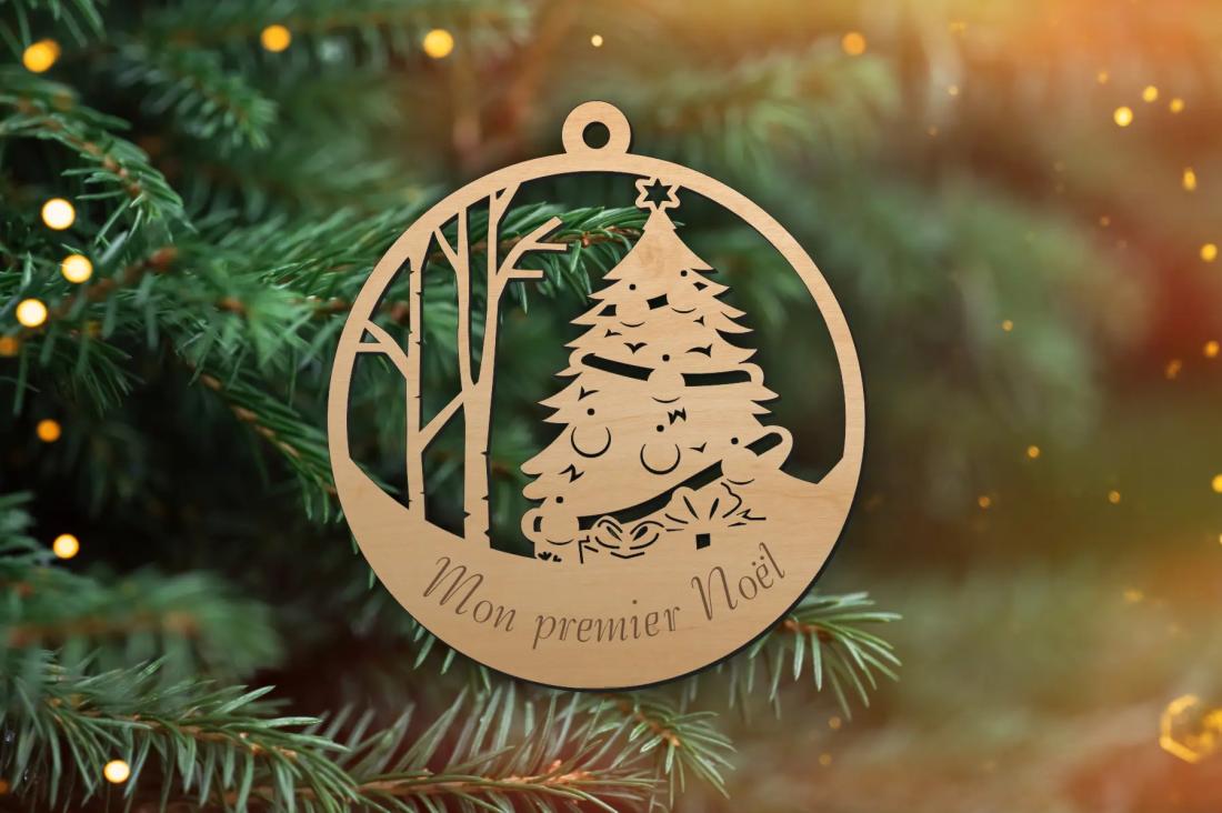 Boule de Noël - sapin forêt