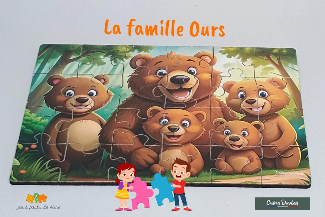 3 puzzles 24 pièces - La famille Ours, La Z'Animaux de la jungle, Bamby