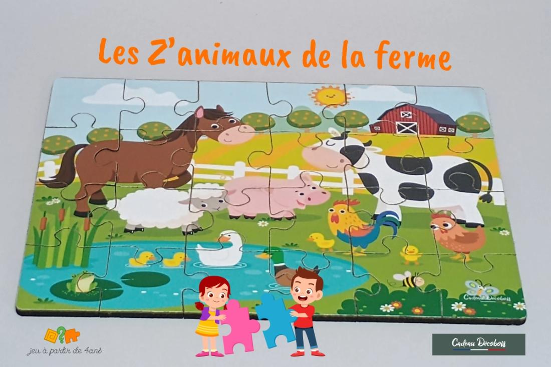 3 puzzles 24 pièces - Les Z'Animaux de la ferme, Les Z'Animaux de la forêt,Les Z'Animaux de la savane