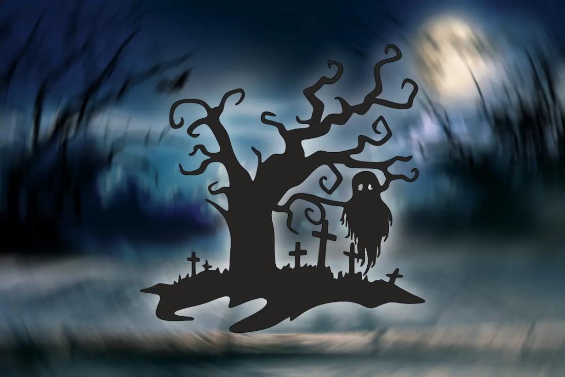 Déco Halloween - cimetière hanté