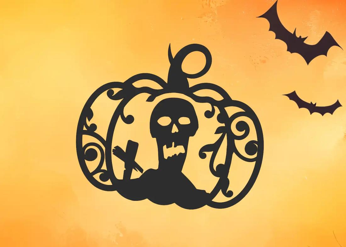 Déco citrouille Halloween - Skull