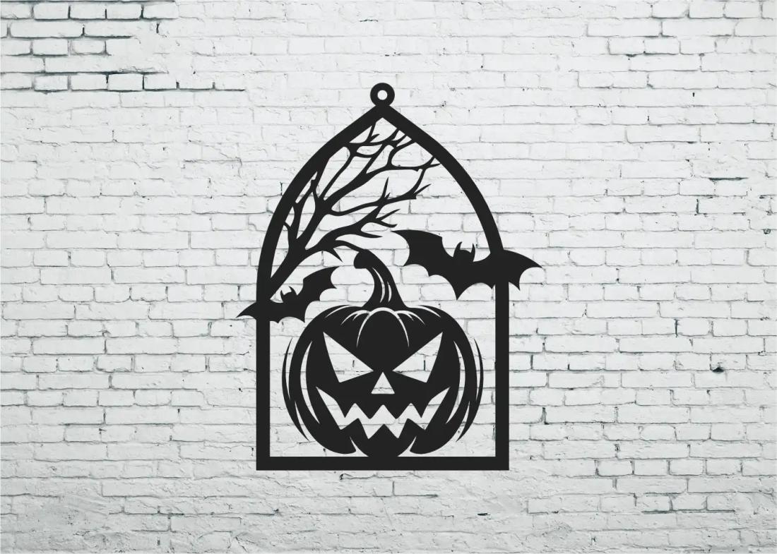 Déco cadre Halloween - La citrouille