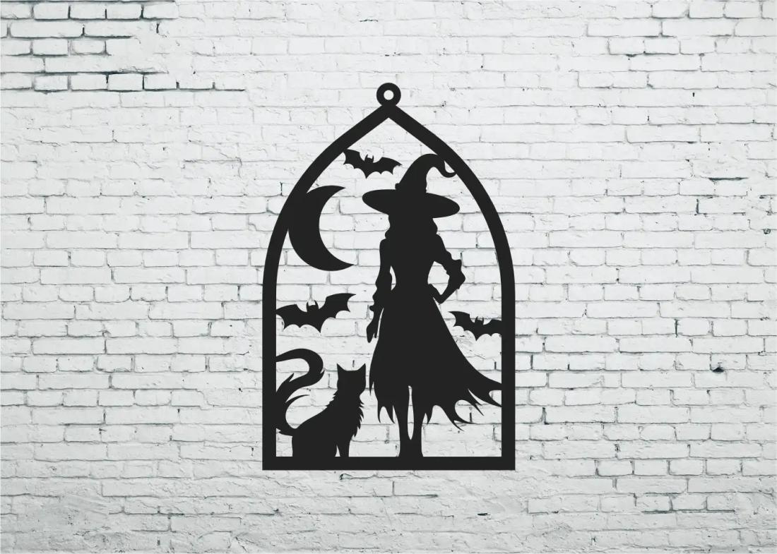 Déco cadre Halloween - La sorcière