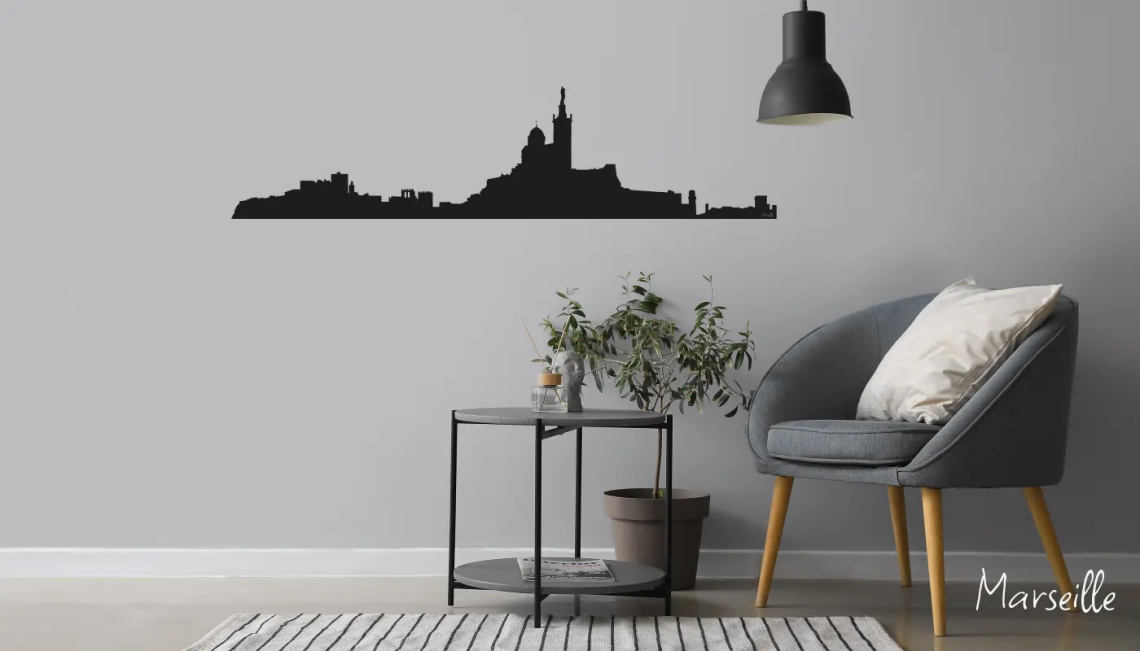 skyline Marseille en Fibracolor