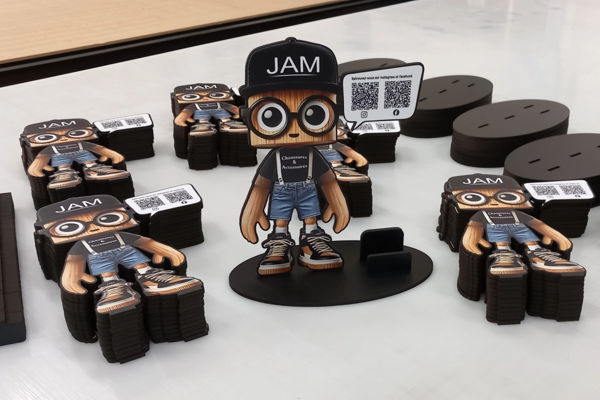 découpe laser mascotte chaussures Jam Ancenis